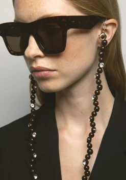Kaleos BOWL & CRYSTAL CHAIN BROWN Fashion