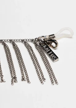 Kaleos METAL CHAIN WITH METALLIC FRINGES GREY Hot