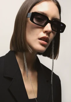 Kaleos METAL CHAIN WITH METALLIC FRINGES GREY Hot