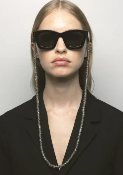 Kaleos METALLIC HOOPS CHAIN WITH CRYSTALS GREY Fashion
