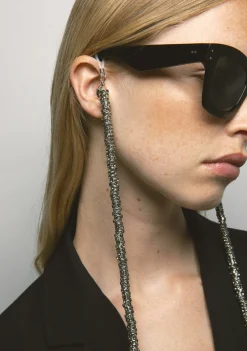 Kaleos METALLIC HOOPS CHAIN WITH CRYSTALS GREY Fashion