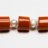 Kaleos NATURAL PEARL CHAIN COMBINATION ORANGE Discount