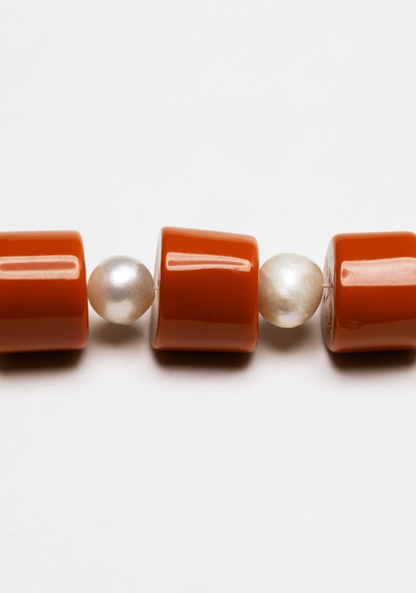 Kaleos NATURAL PEARL CHAIN COMBINATION ORANGE Discount