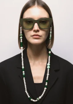 Kaleos NATURAL PEARL CHAIN COMBINATION GREEN Hot