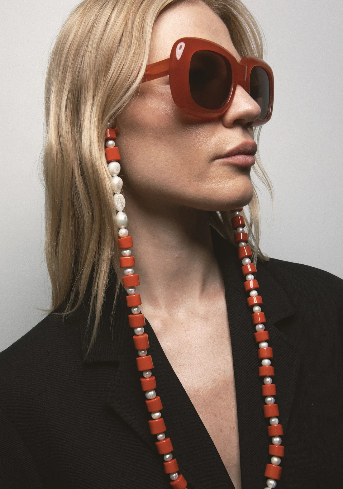 Kaleos NATURAL PEARL CHAIN COMBINATION ORANGE Discount