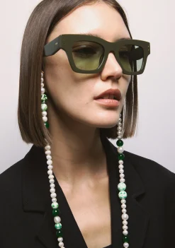 Kaleos NATURAL PEARL CHAIN COMBINATION GREEN Hot